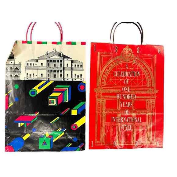 2 VTG Bloomingdales Paper Bags Du Pasquier & Radl Ecco I'ltalia 1984/1886-1986 - Picture 1 of 4